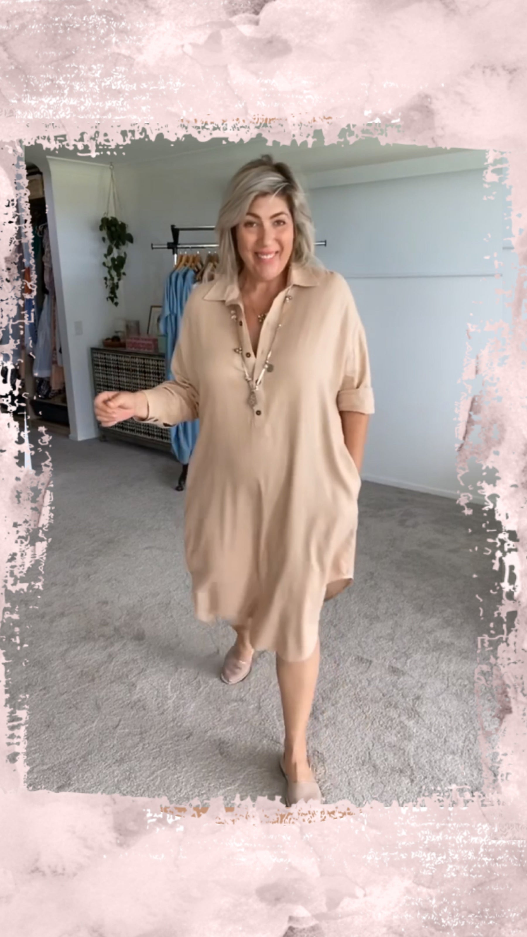 Sara | Linen Shirt Dress in Dusk
