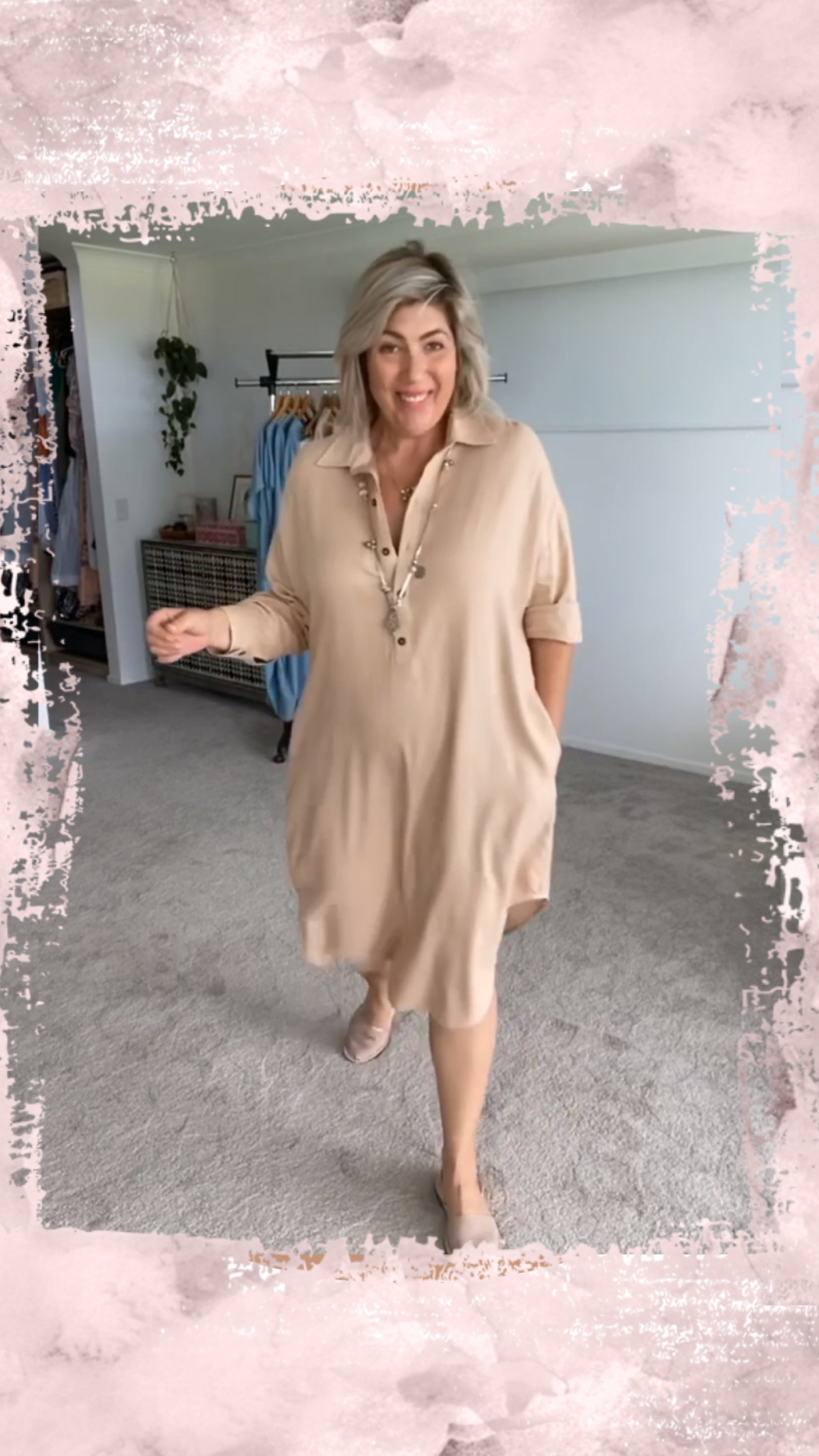 Sara | Linen Shirt Dress in Dusk