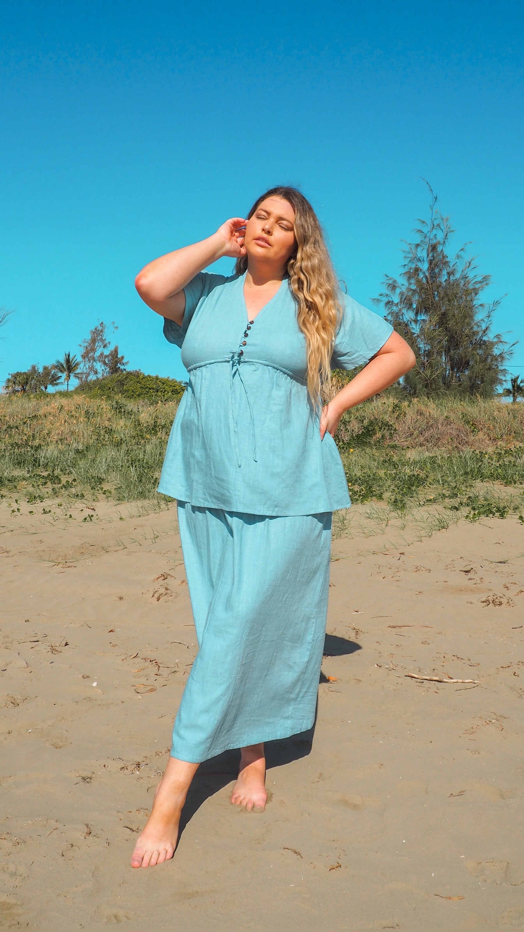 Adele | Linen 2-in-1 Wrap Dress