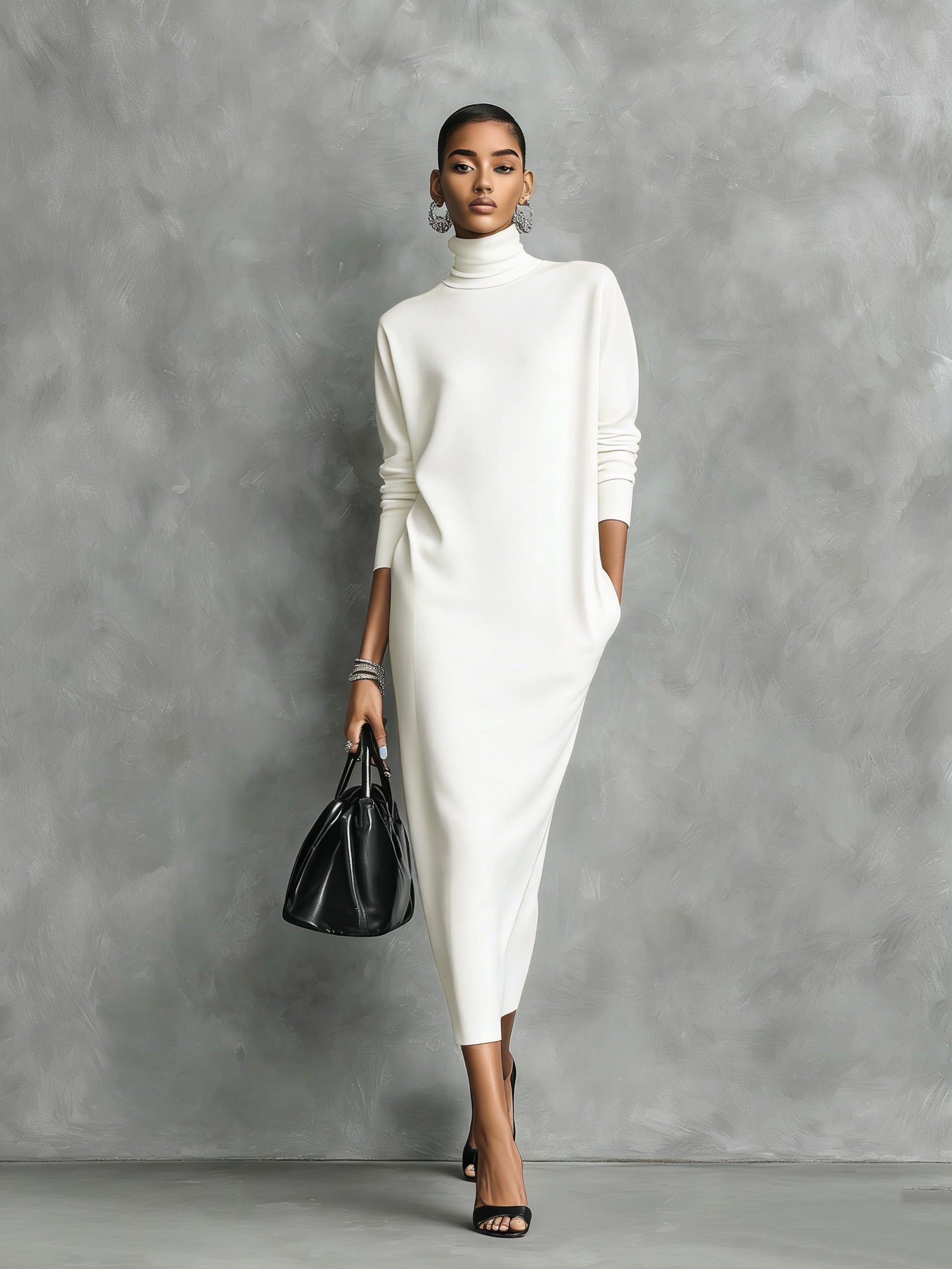 Anastasia | Elegant Black Knitted Turtleneck