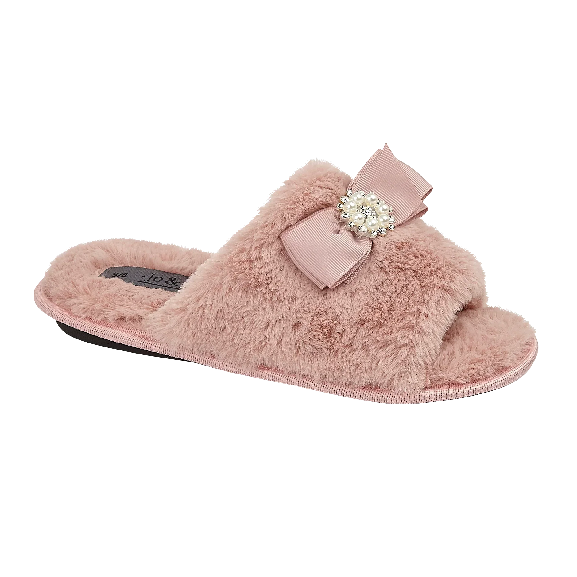 Coral | Faux Fur Open Toe Sliders