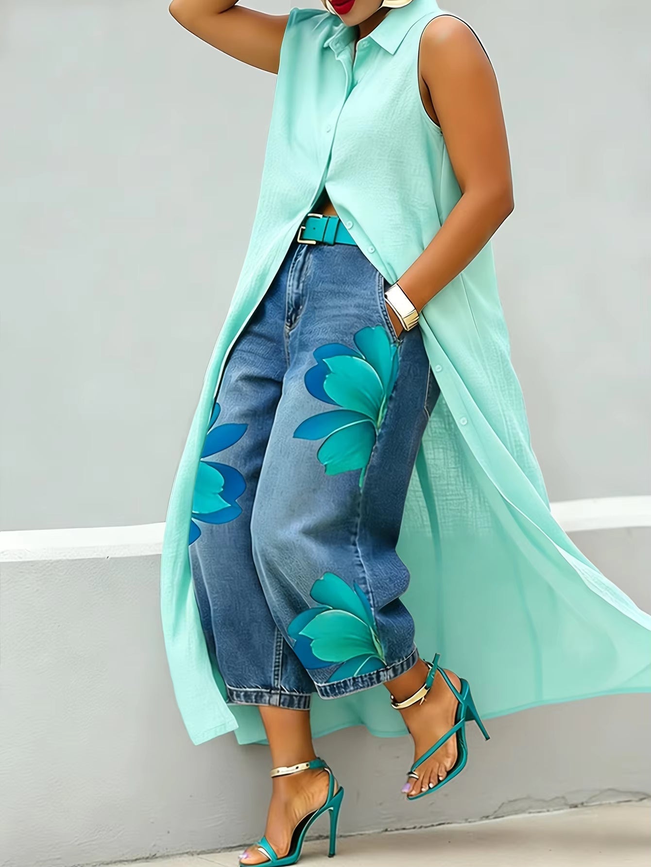 Ellie | Floral Denim Jeans