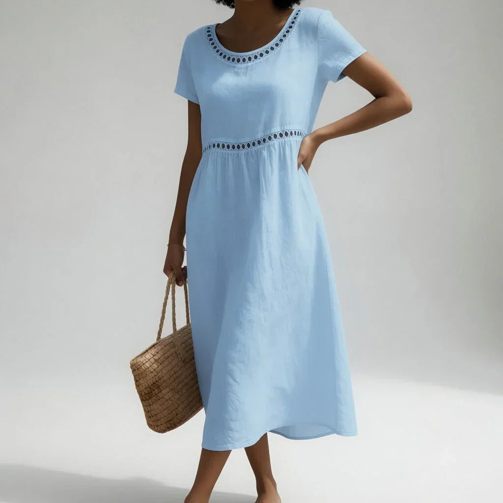 Diana | Blue Embroidered Airy Dress