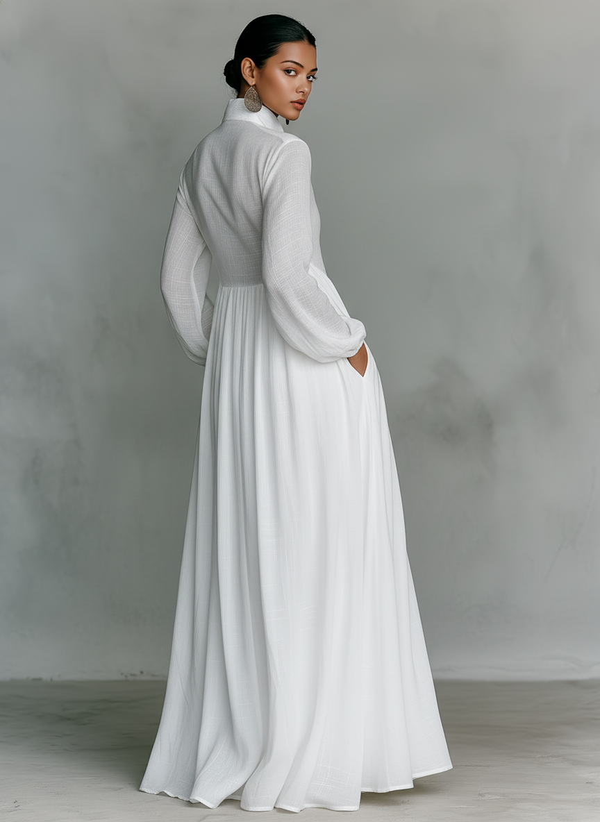 Agnes | Cotton Linen Patchwork Single-breasted