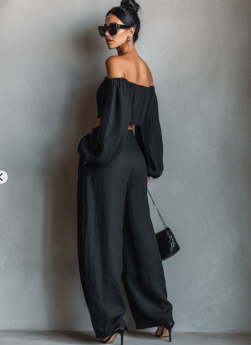 Eliza | Linen Blend Strapless Long-sleeved