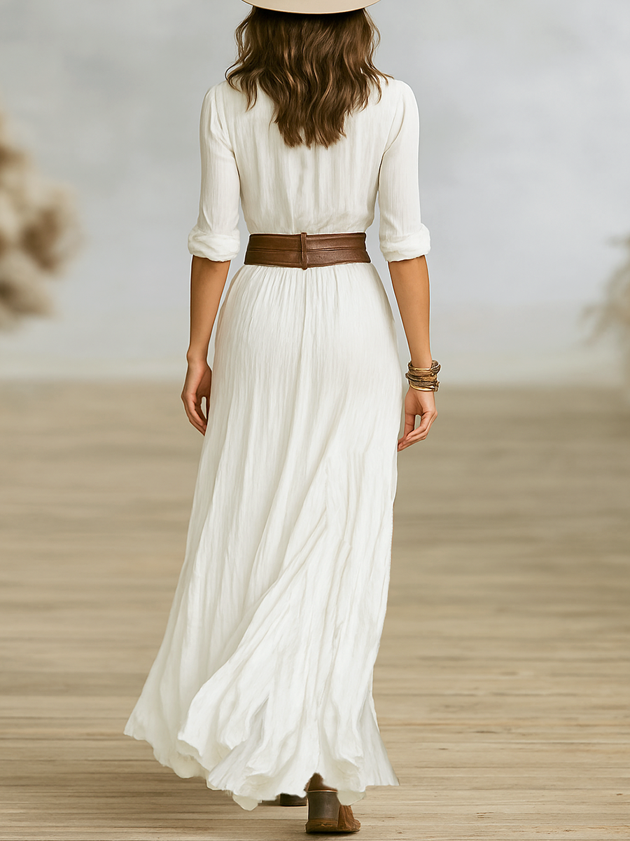 Gemma | Imitation Cotton Linen Pleated
