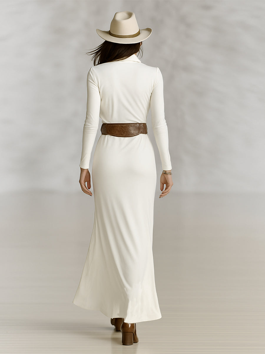 Vera | Lapel Long Sleeve Waist-tightening