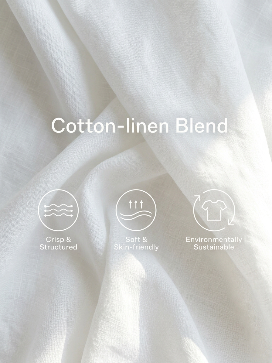 Josie | Casual White Cotton-linen Blend