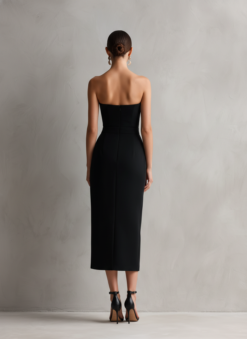 Helen | Elegant Black Stretch Strapless