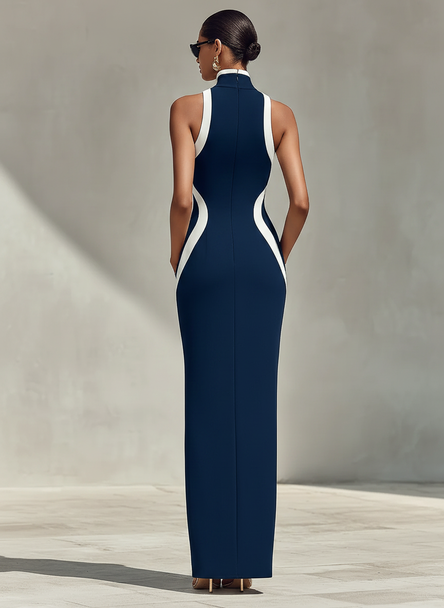 Cara | Navy & White Form-Fitting