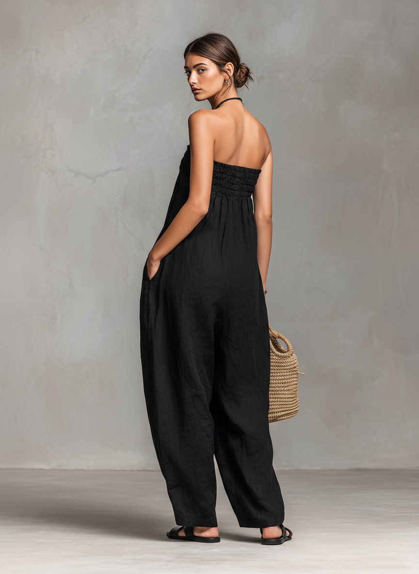 Cora | Loose-fitting Linen Blend Strapless