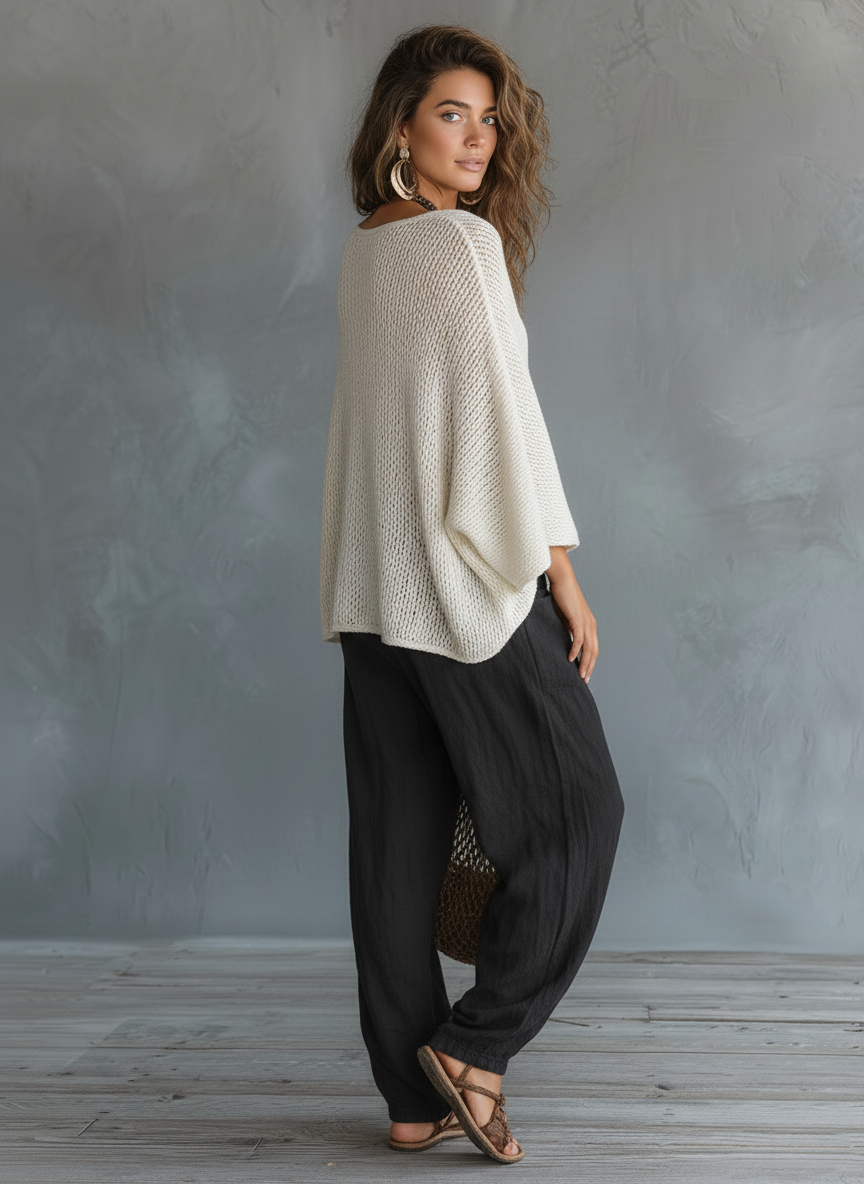 Asha | Lightweight Cape-sleeved Sweater Harem