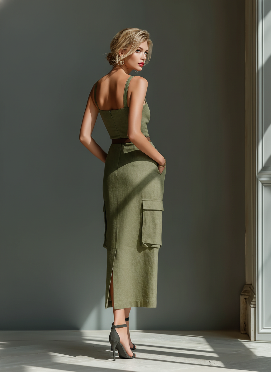 Elena | Olive Green Linen Fabric