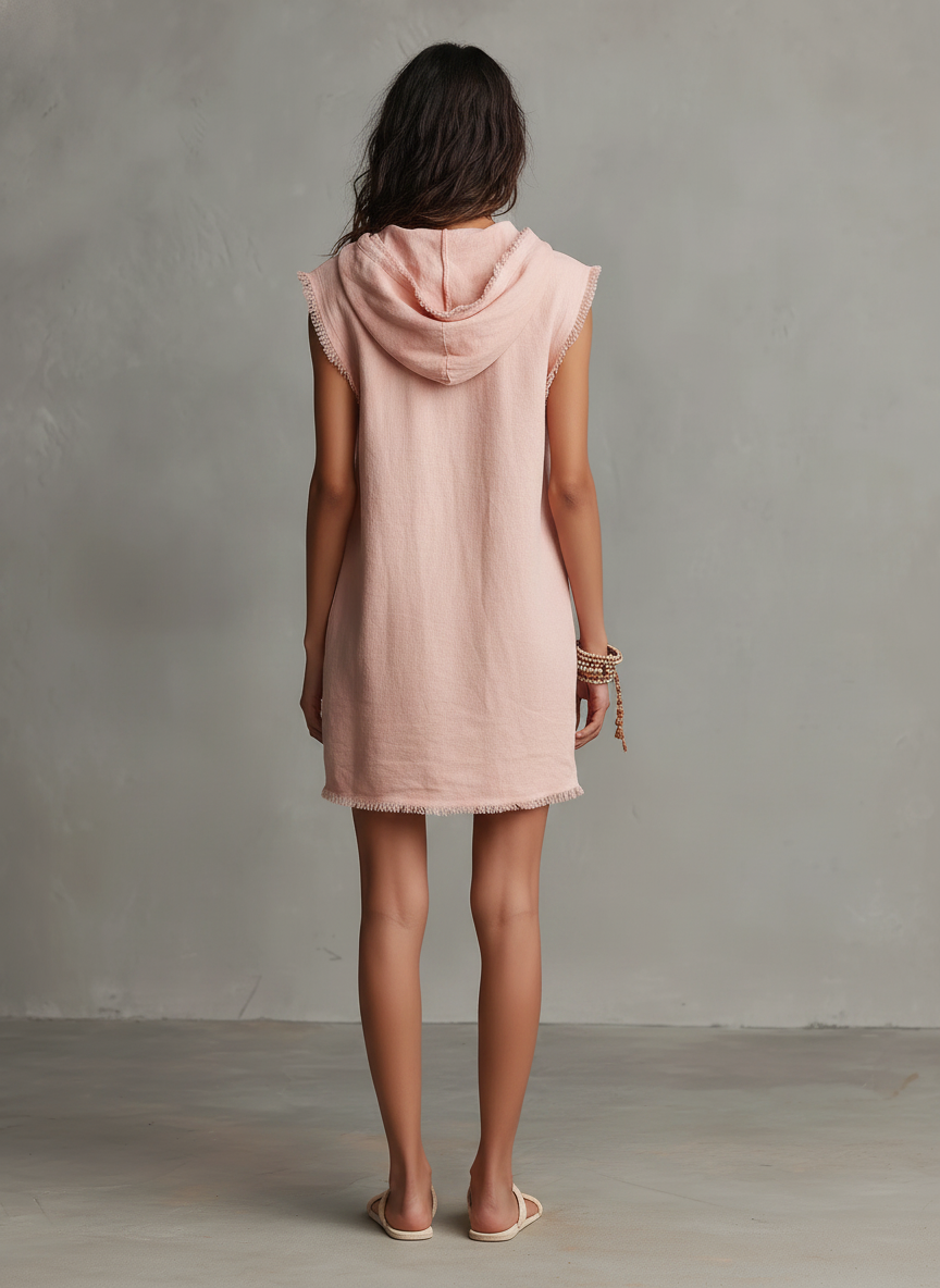 Andrea | Linen-Blend Mini Dress —