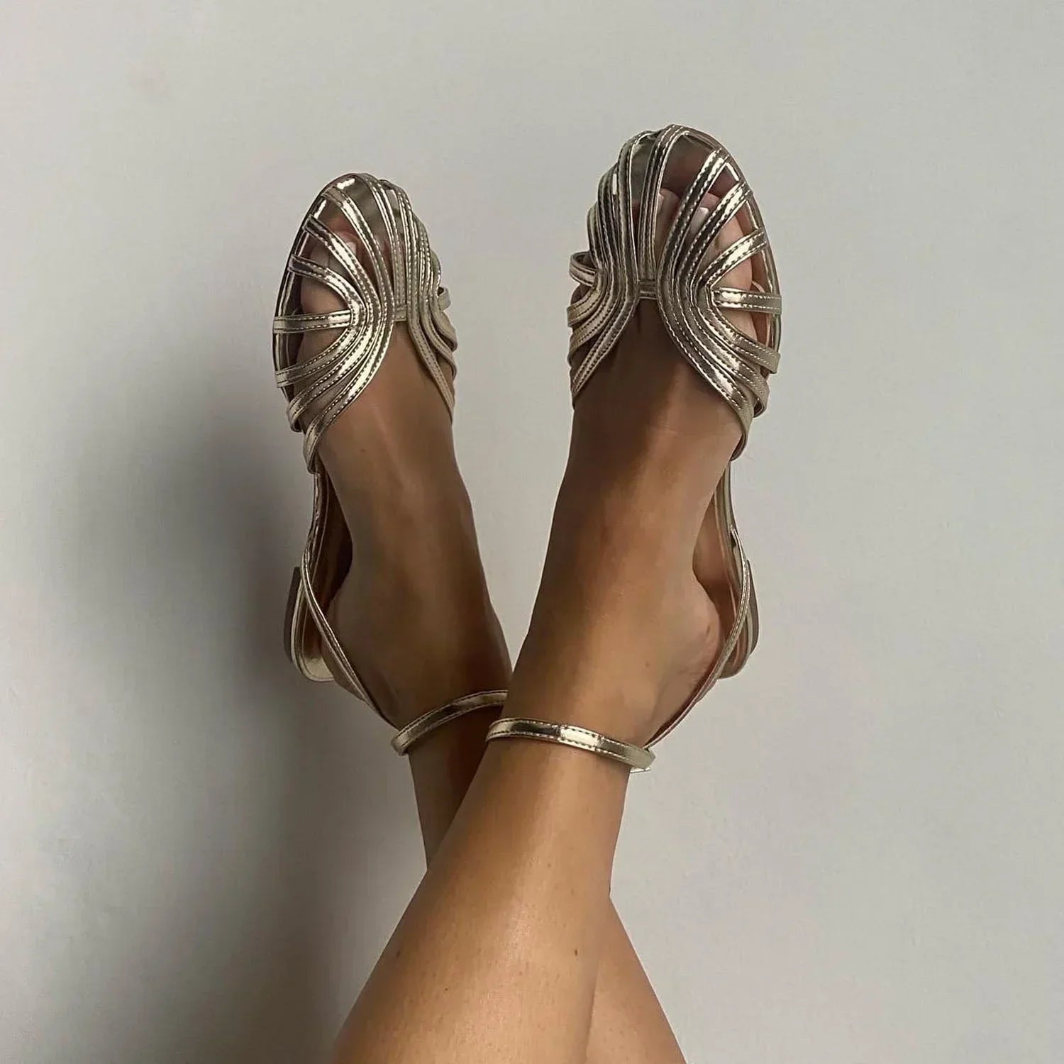 Zoe | Metallic Strap Sandal