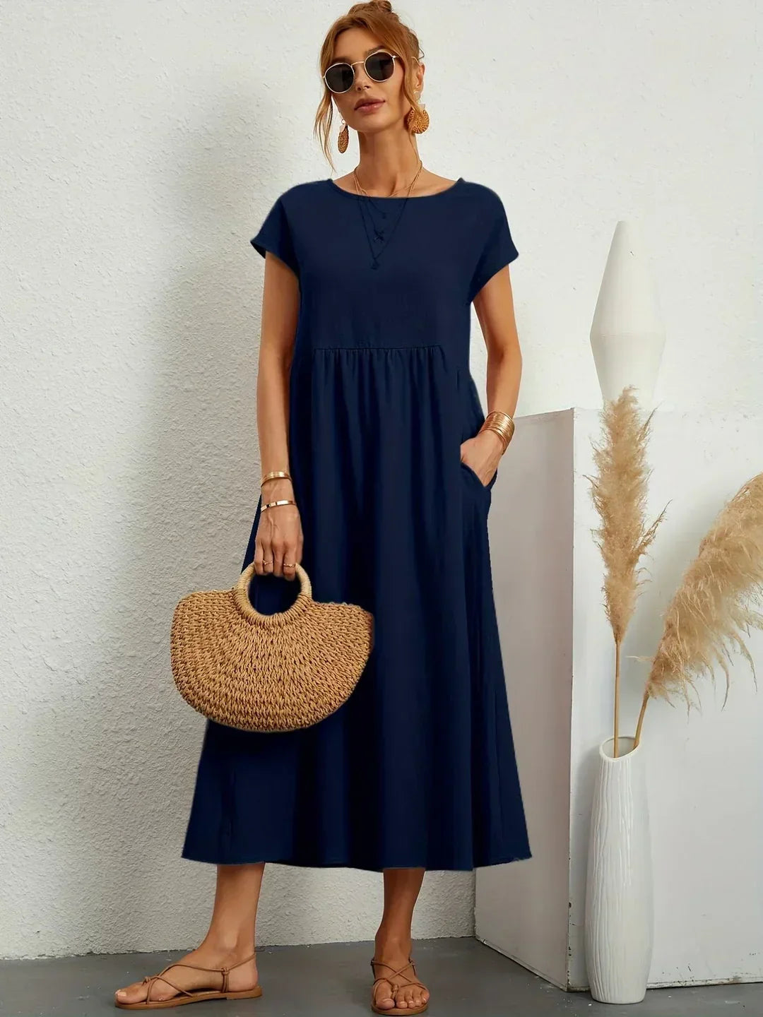 Gabrielle™ — Elegant Timeless Flowing Midi Dress