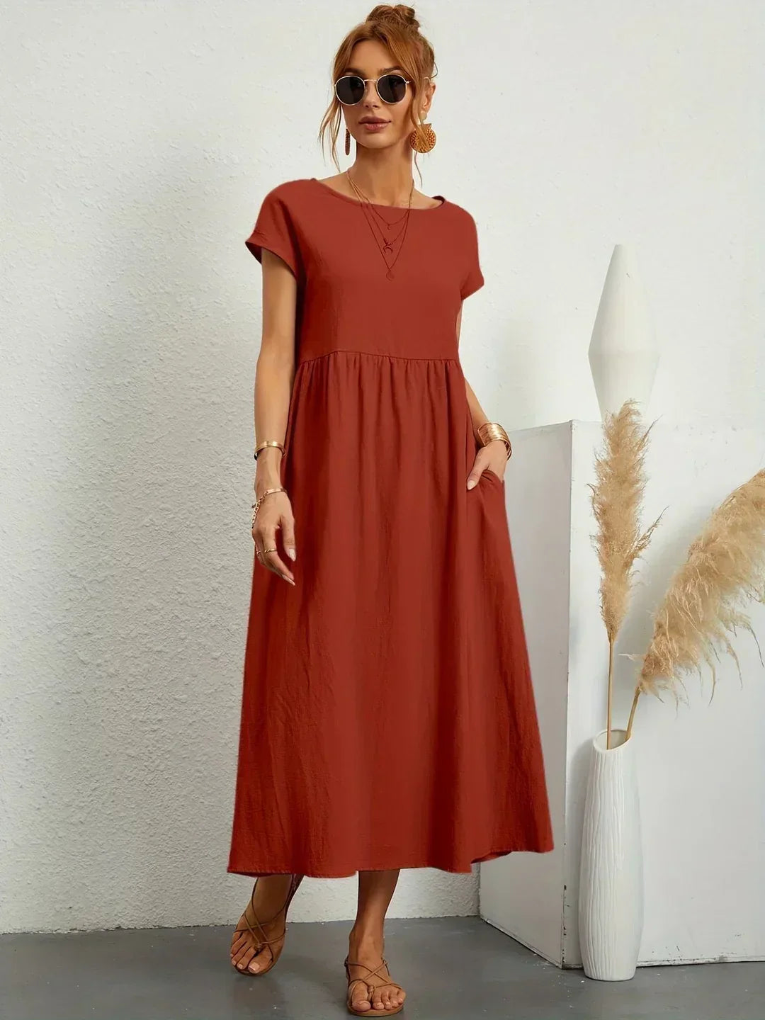 Gabrielle™ — Elegant Timeless Flowing Midi Dress