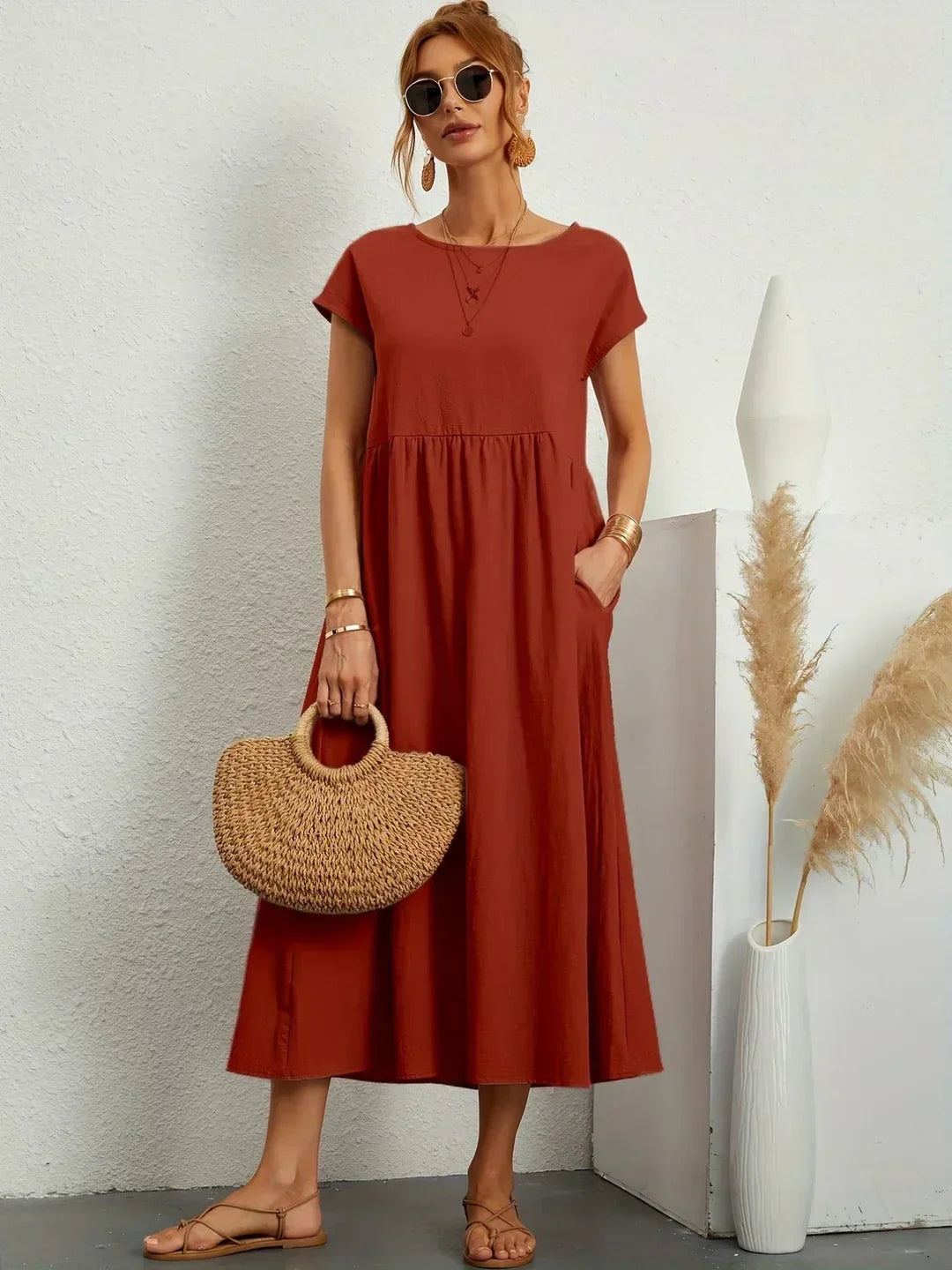 Gabrielle™ — Elegant Timeless Flowing Midi Dress