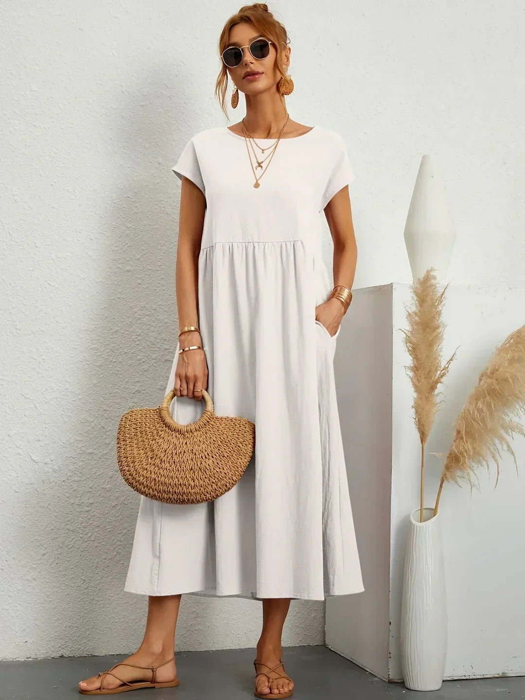 Gabrielle™ — Elegant Timeless Flowing Midi Dress