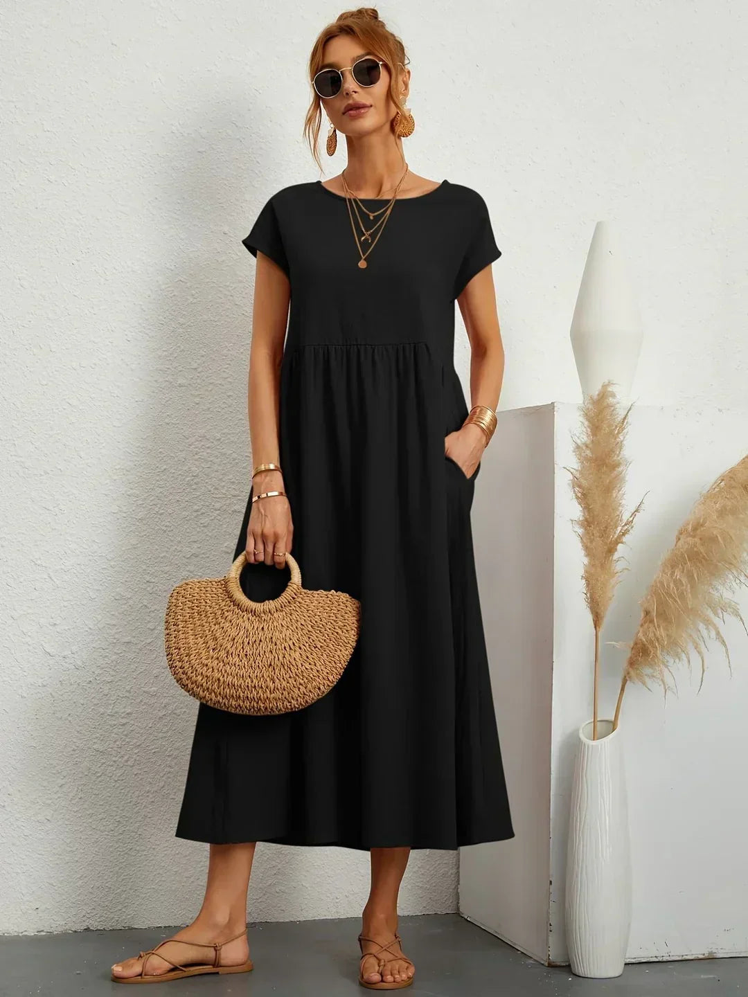 Gabrielle™ — Elegant Timeless Flowing Midi Dress