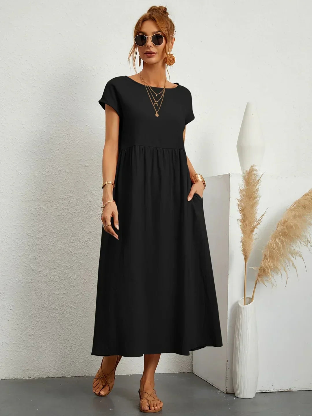 Gabrielle™ — Elegant Timeless Flowing Midi Dress