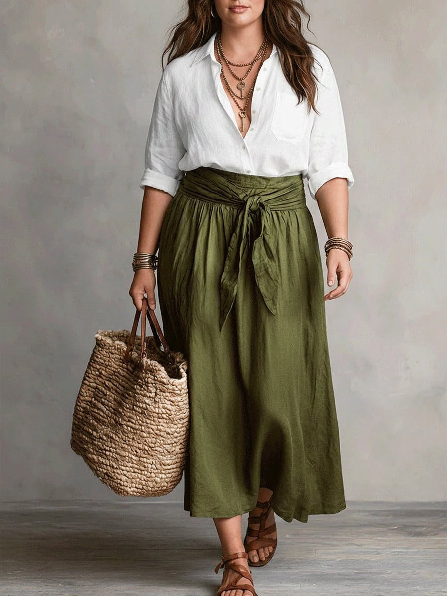 Vera | Two-Piece Tee and Midi Skirt Set