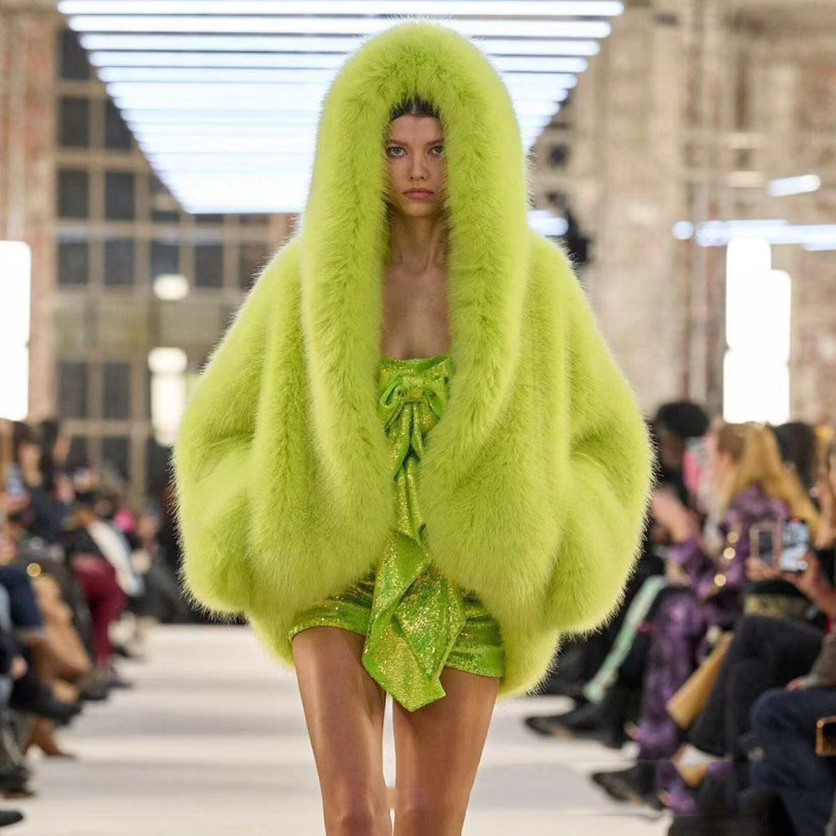 Stella | Hooded Faux Fur Coat