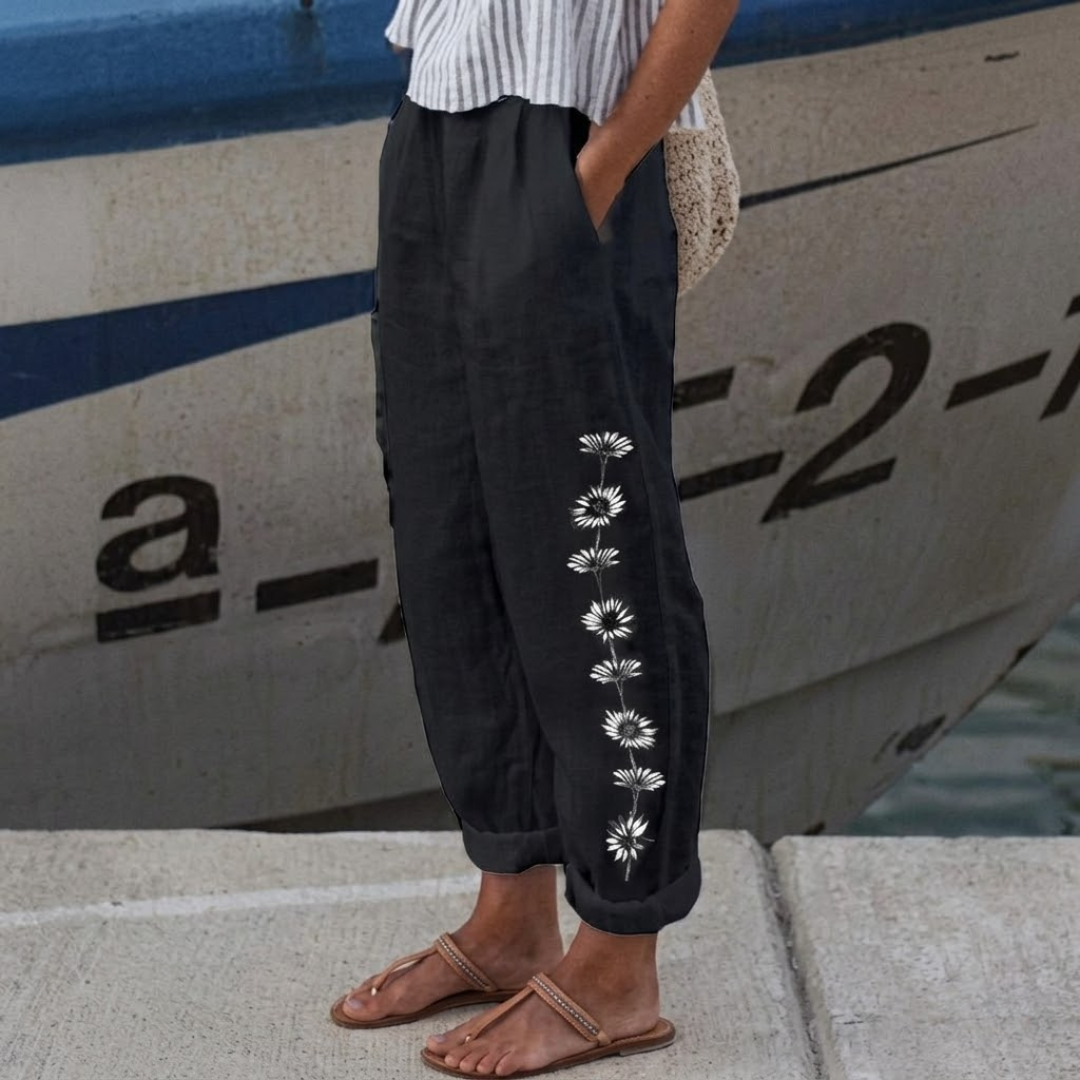 Siobhan | Elegant Vintage Floral Print Pants