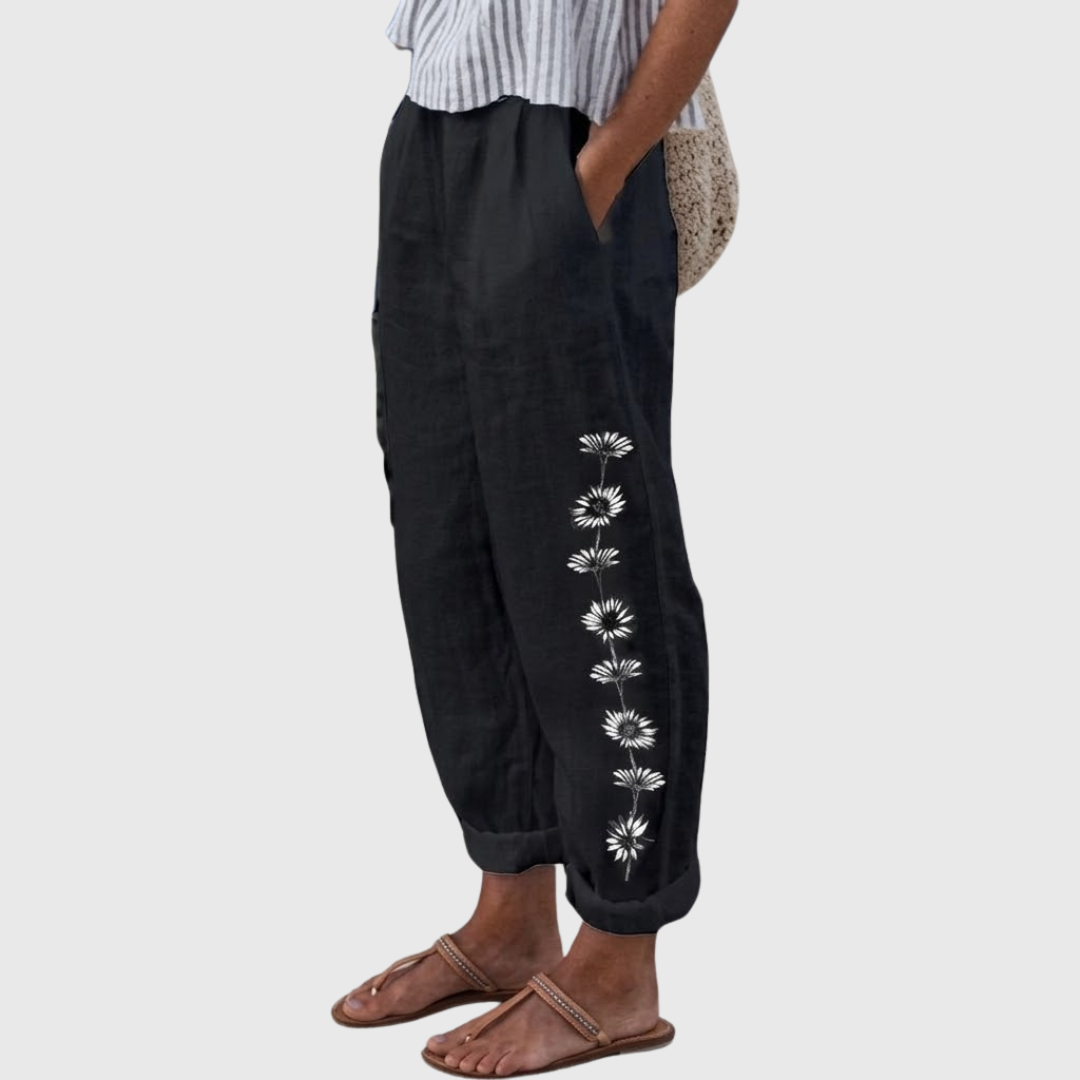 Siobhan | Elegant Vintage Floral Print Pants