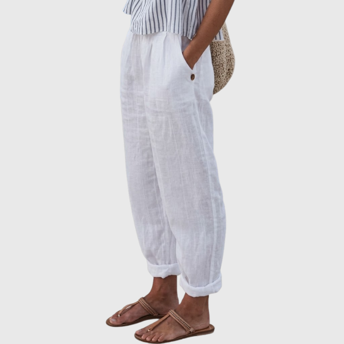Isabel | Elegant Vintage Floral Print Pants