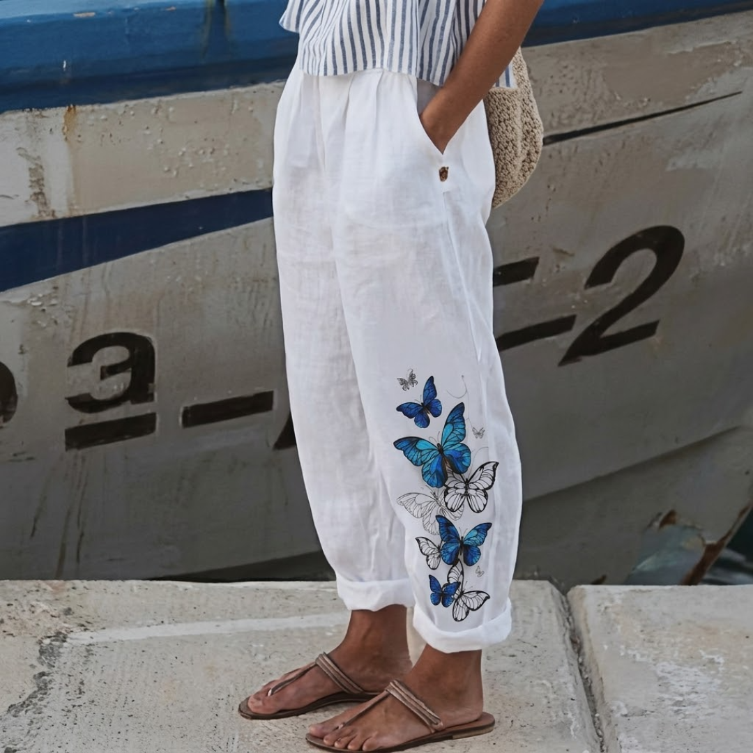 Maureen | Elegant Vintage Floral Print Pants