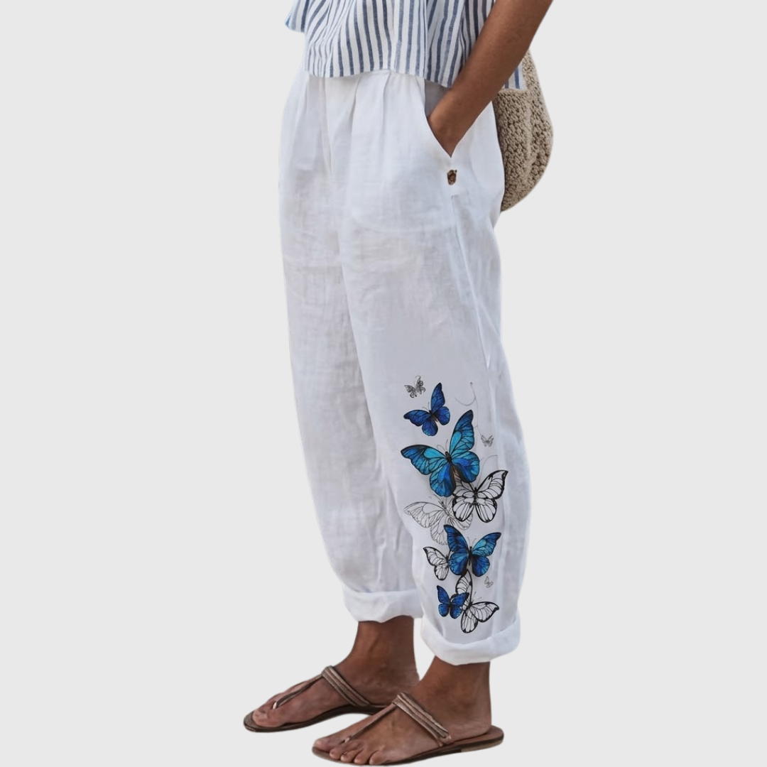 Maureen | Elegant Vintage Floral Print Pants