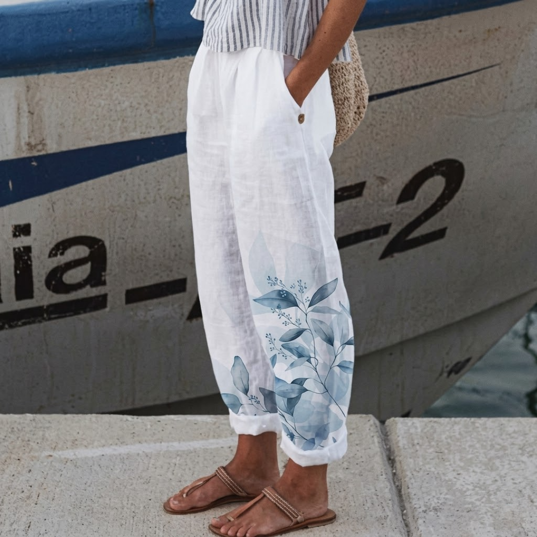 Octavia | Elegant Vintage Floral Print Pants
