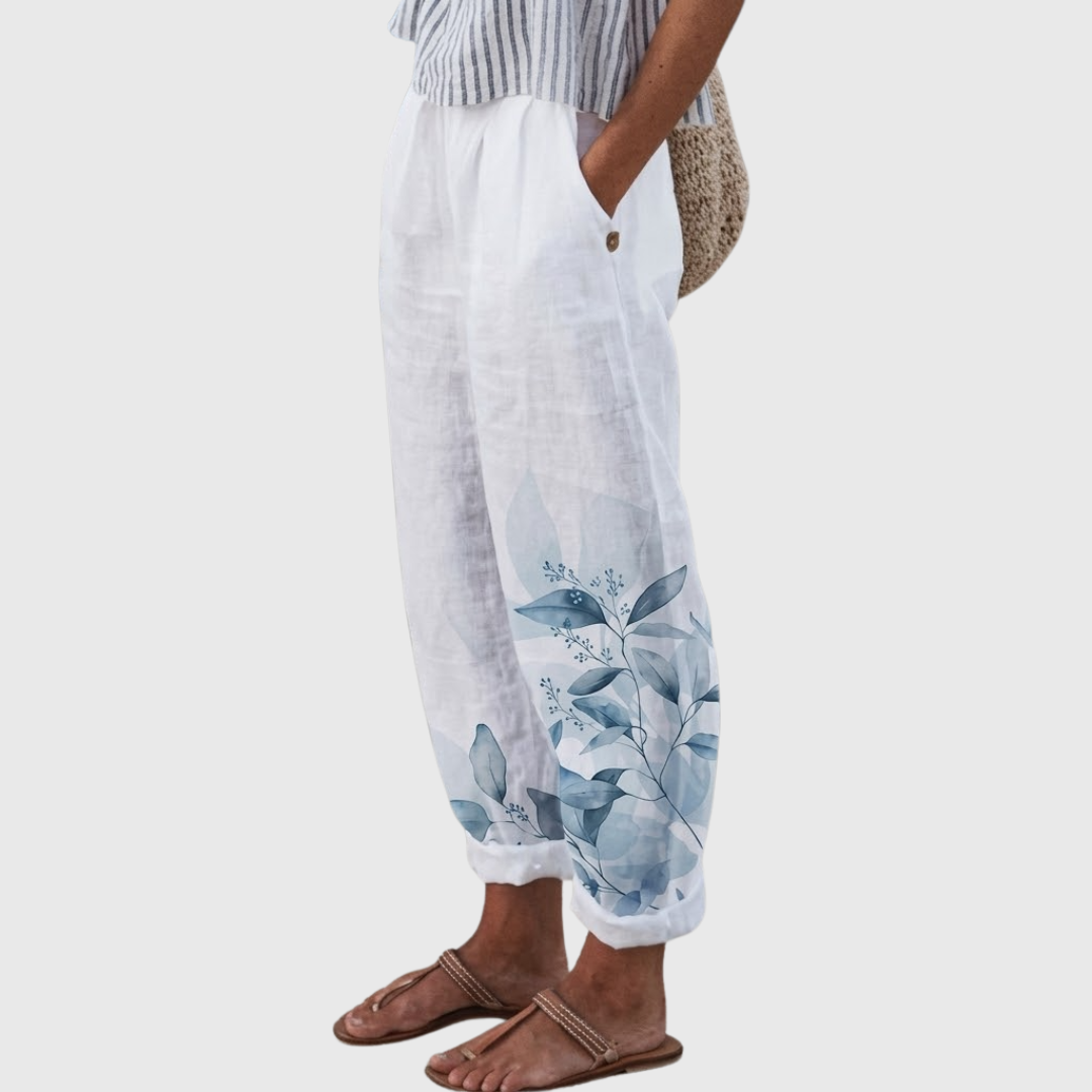 Octavia | Elegant Vintage Floral Print Pants