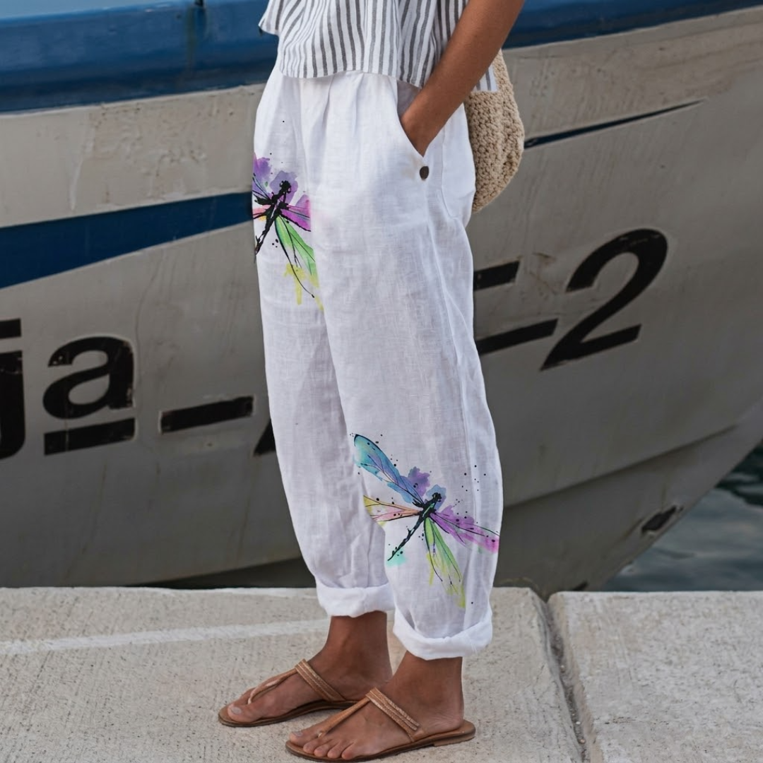 Phoebe | Elegant Vintage Floral Print Pants