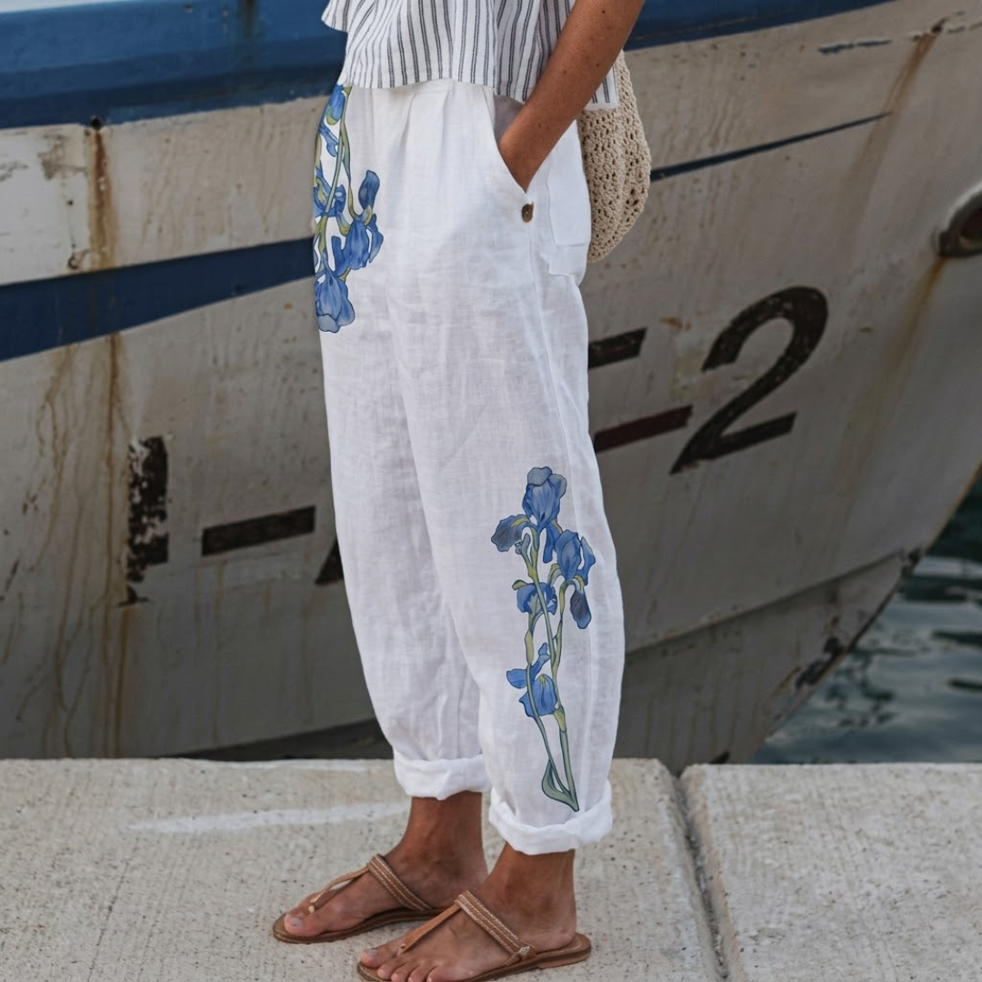 Alyssa | Elegant Vintage Floral Print Pants
