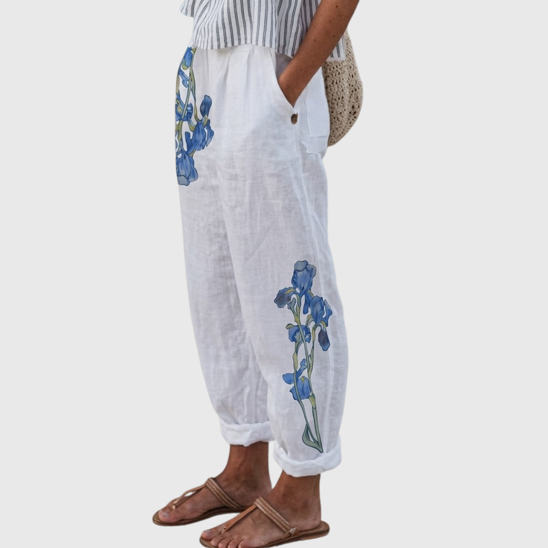 Alyssa | Elegant Vintage Floral Print Pants