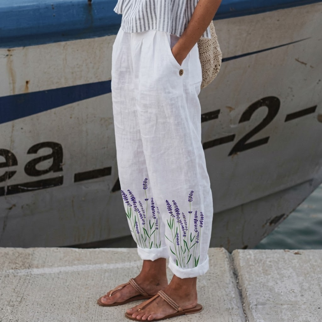 Carmen | Elegant Vintage Floral Print Pants