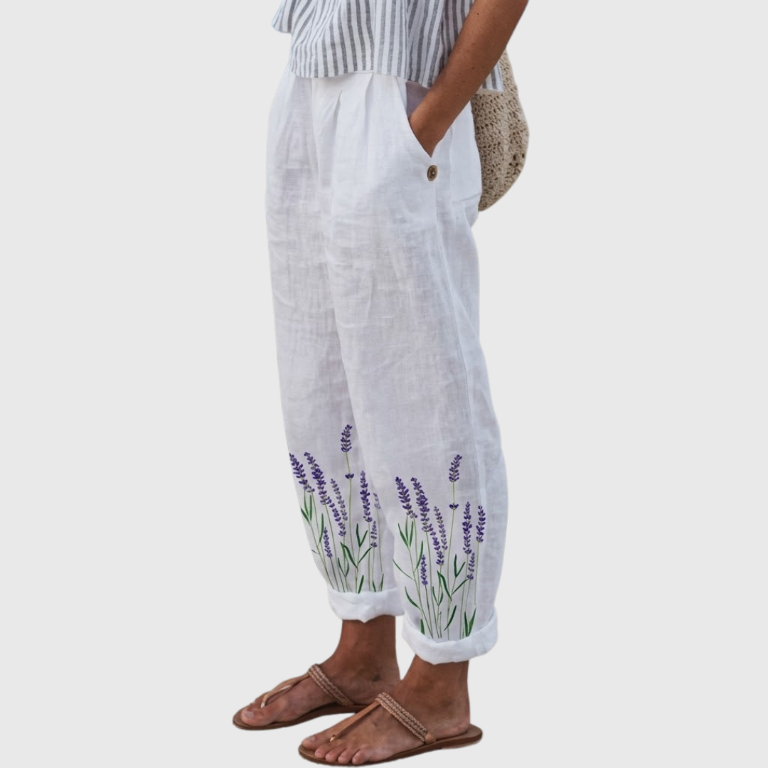 Carmen | Elegant Vintage Floral Print Pants