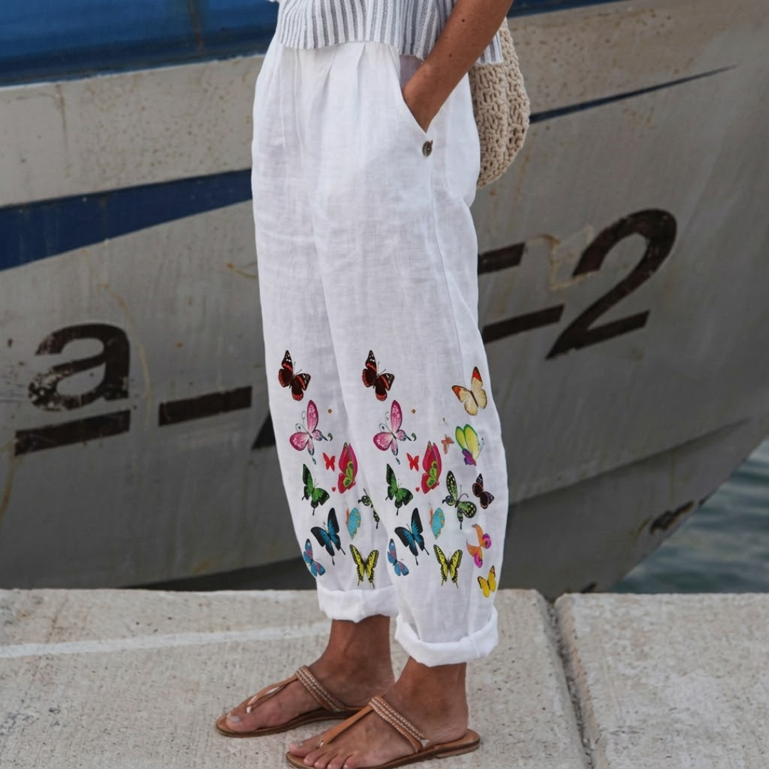 Miranda | Elegant Vintage Floral Print Pants