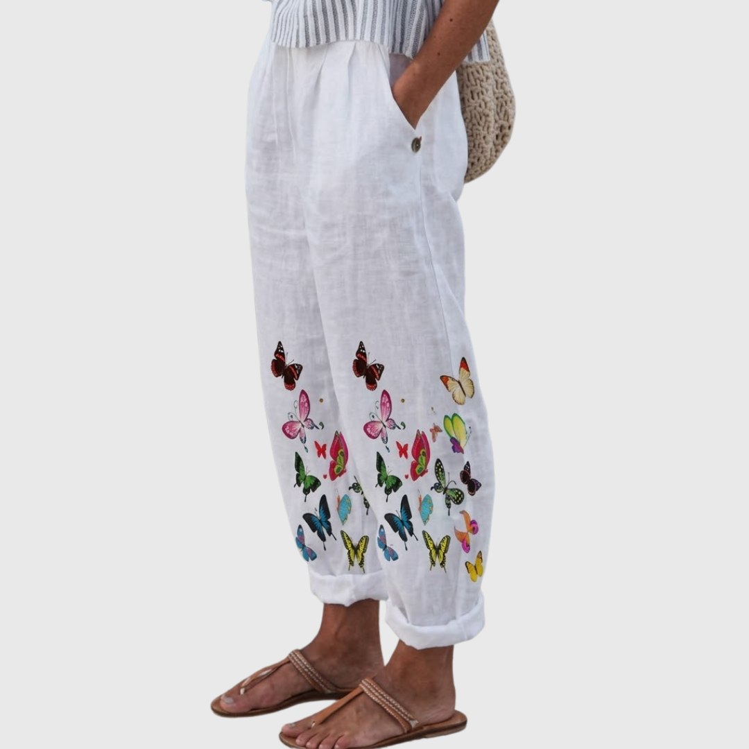 Miranda | Elegant Vintage Floral Print Pants