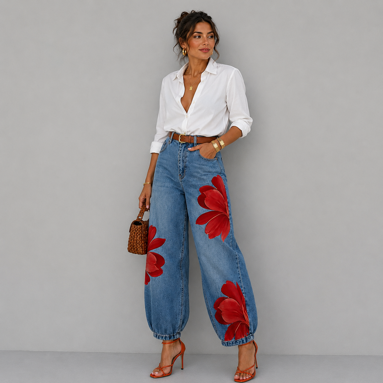 Daniela | Floral Denim Jeans