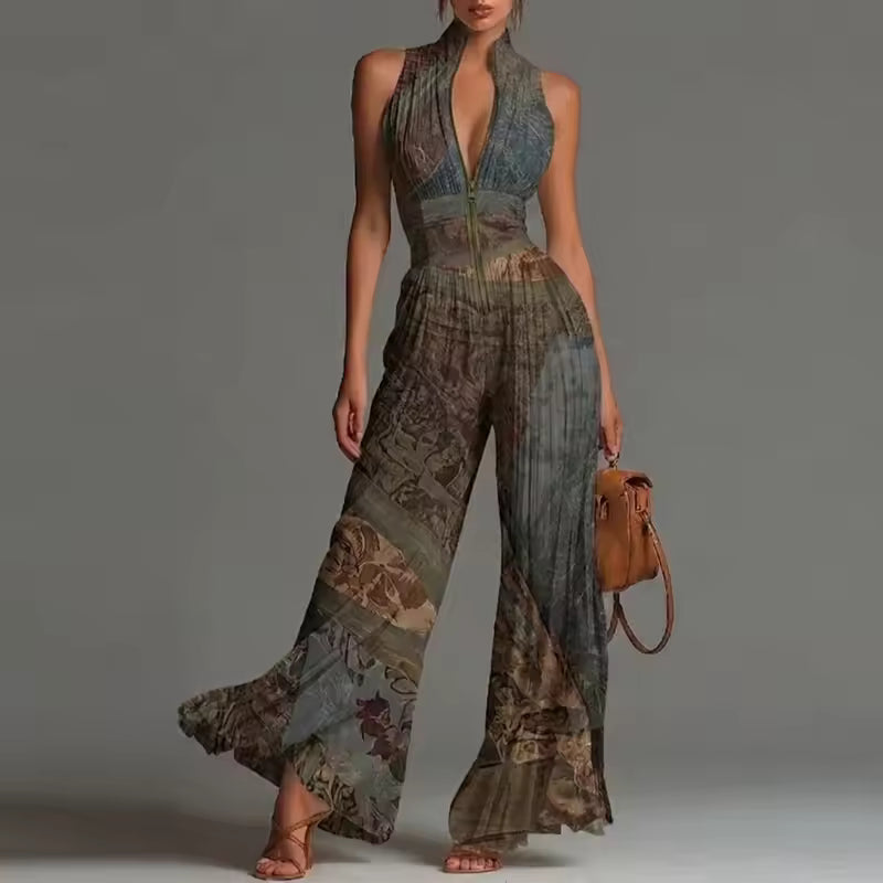 Faye | Chiffon Pleated Floral Romper