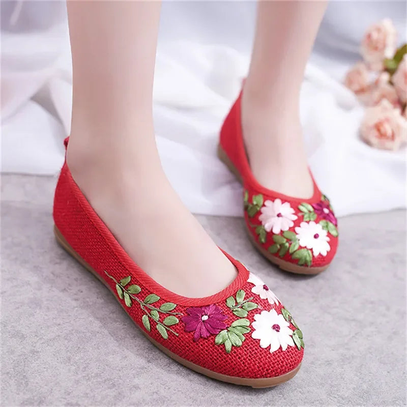 Lavinia | Flower Floral Slip-On Flats