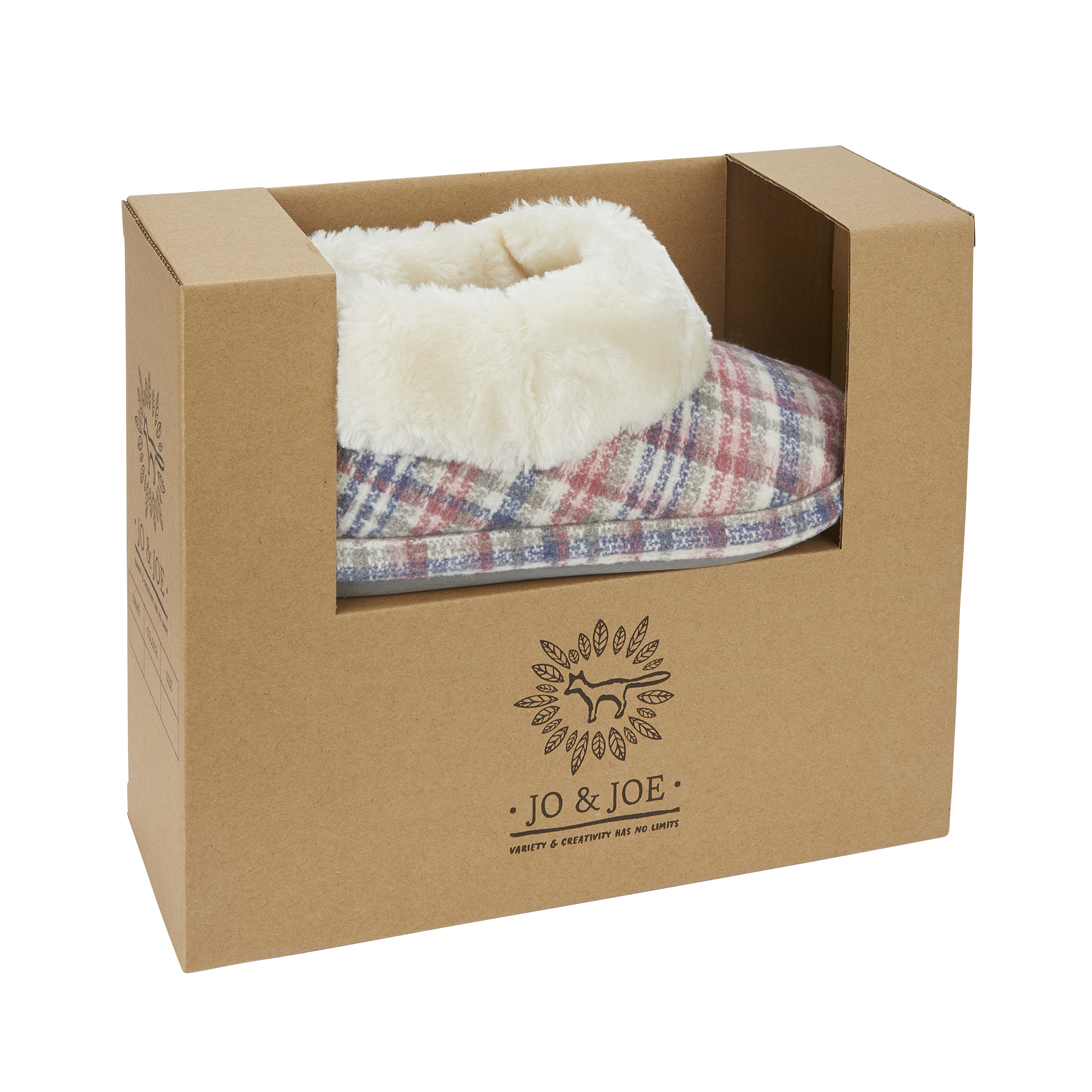 Elke | Pink Tartan Ankle Bootee Slippers