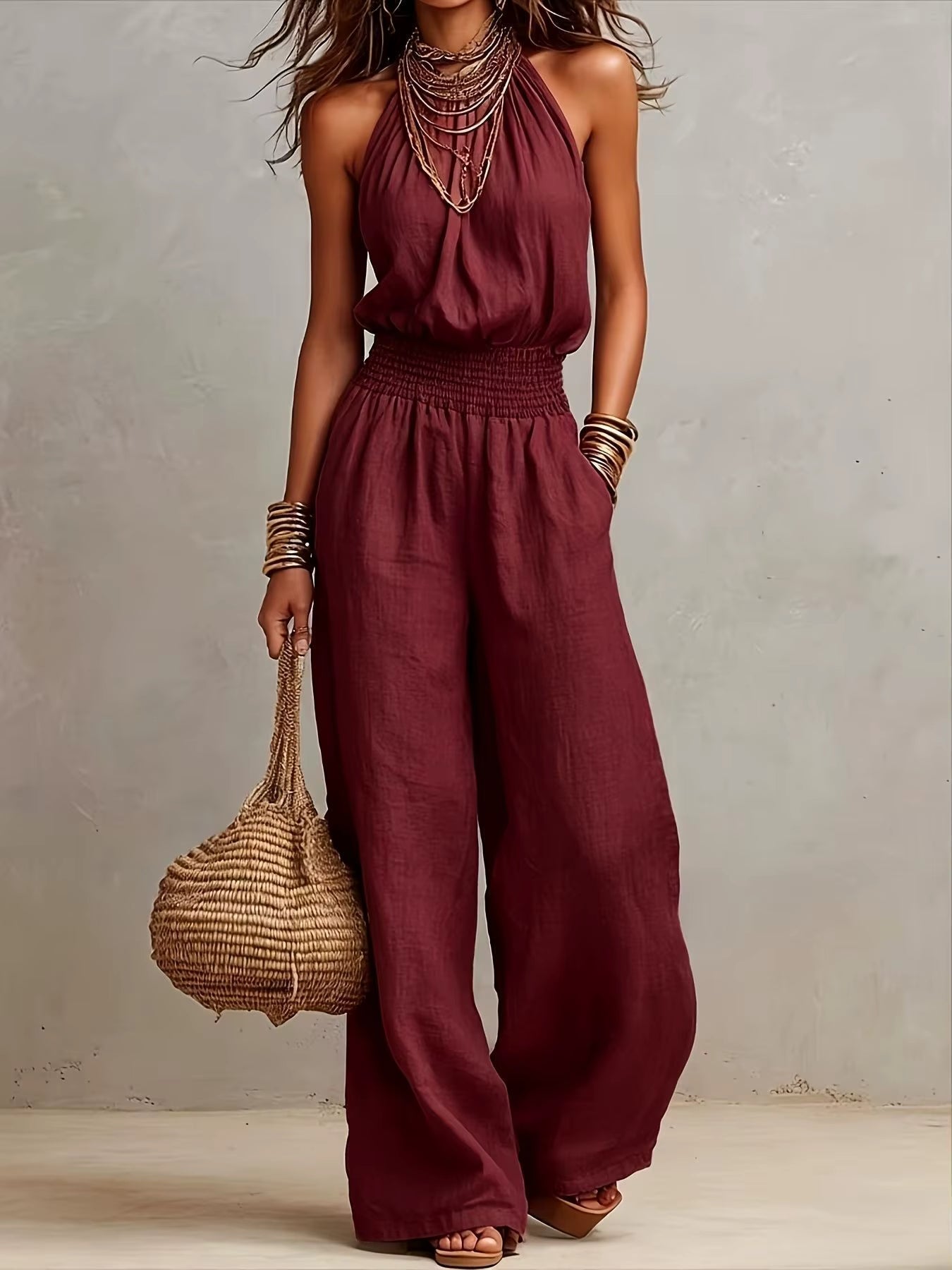 Valeria™ - Elegant Halter Neck Jumpsuit