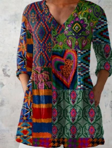 Delphine™ | Long Blouse with V-Neck