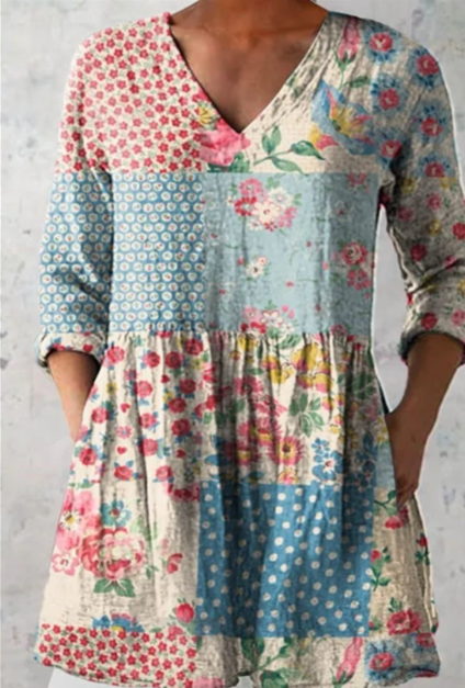 Estelle™ | Long Blouse with V-Neck