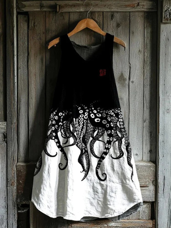Elodie | Japanese Octopus Legs Art Tank Dress