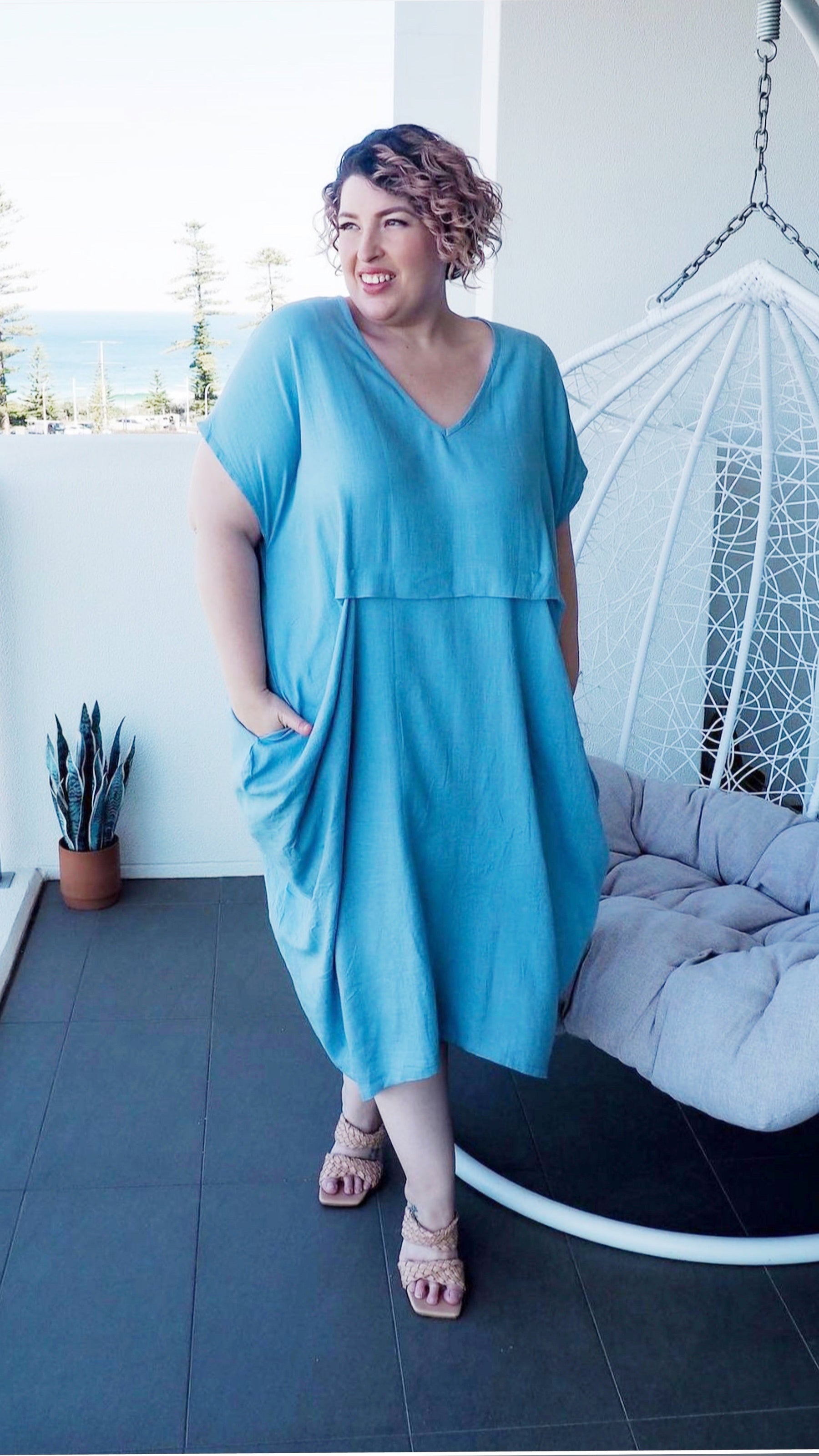 Tabitha | Waterfall Linen Maxi Dress